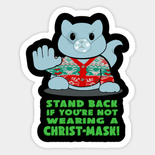 Merry Christ Mask cat Sticker